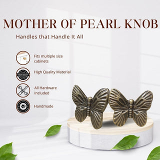 Antique Gold Butterfly Shape Knobs (Set of 6)