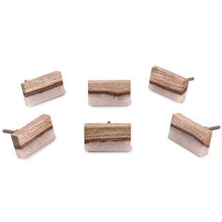 Set Of Six Wooden Rectangle Knobs