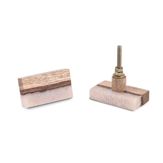 Set Of Six Wooden Rectangle Knobs