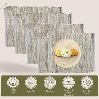 Perilla home Handmade Beige Jute Placemat (Set of 4)