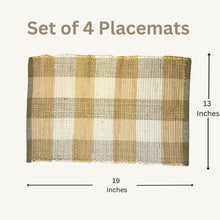 Charger l&#39;image dans la galerie, Perilla home Handmade Checked Beige chindi Placemat (Set of 4)
