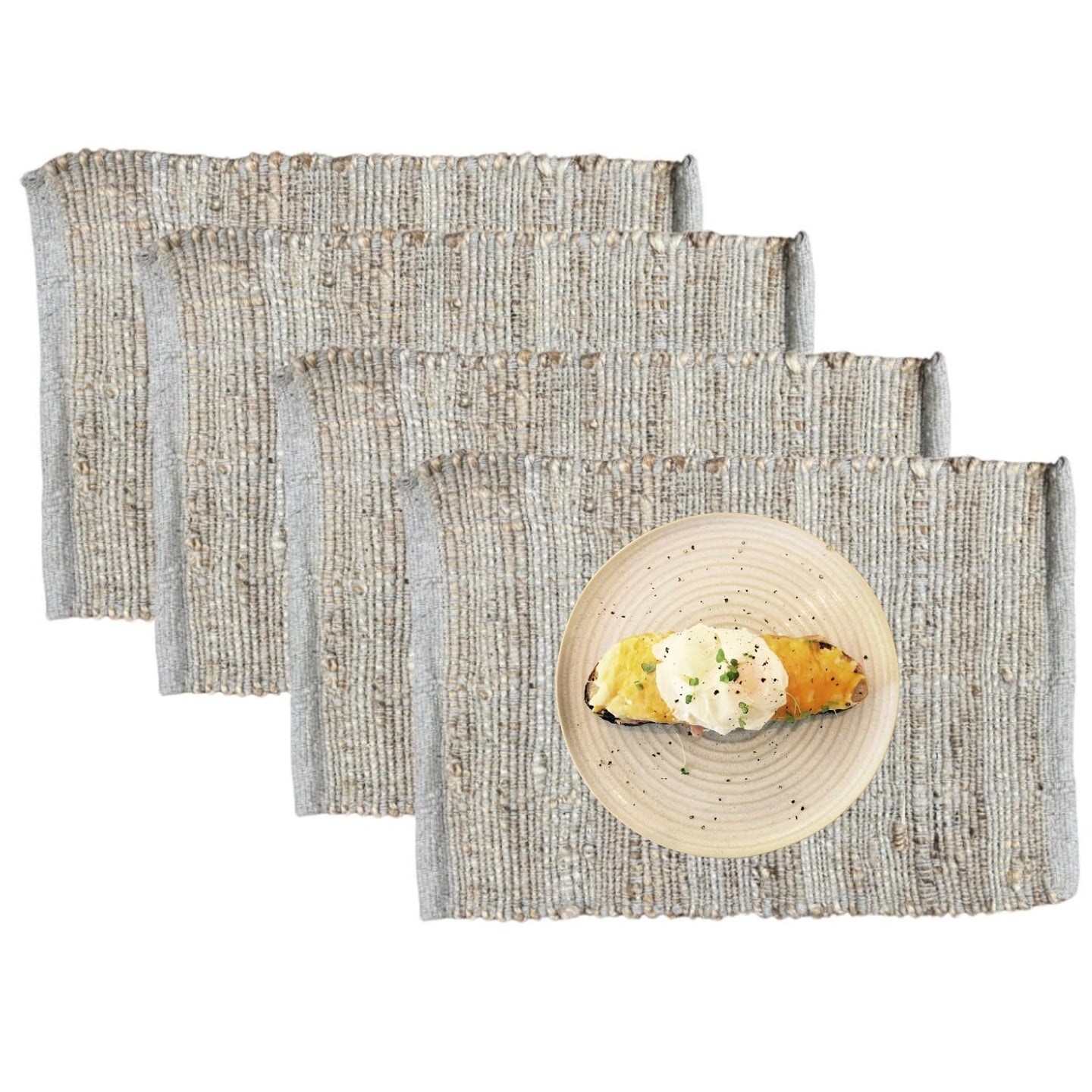 Perilla home Handmade Beige Jute Placemat (Set of 4)