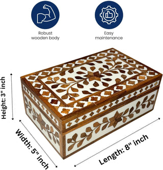 Floral wooden Resin Inlay Box
