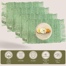 Load image into Gallery viewer, Perilla home Handmade Green Placemat (Set of 4)
