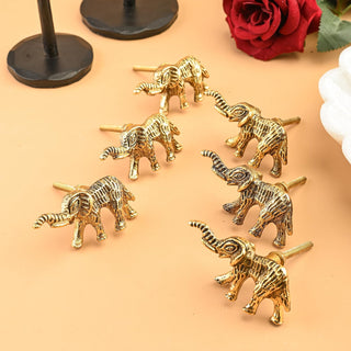 Elephant Metal Brass Knobs (Set of 6)