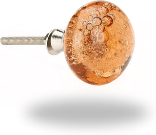 Amber Bubble Glass Knobs (Set of 6)