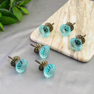 Cassandra Cabinet Knobs Set of 6 Turquoise