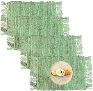 Perilla home Handmade Green Placemat (Set of 4)