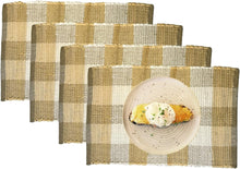 Charger l&#39;image dans la galerie, Perilla home Handmade Checked Beige chindi Placemat (Set of 4)
