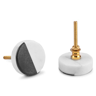 Black and white Luna  Marble Knobs ( set of 6)