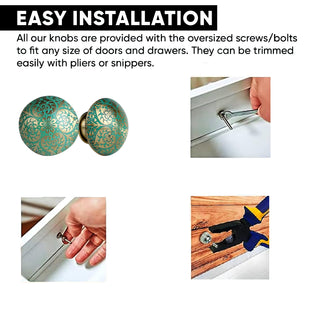 Set of six Sea green Bologna Knob