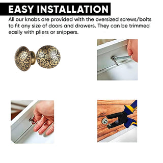 Set of six Black Bologna Knob