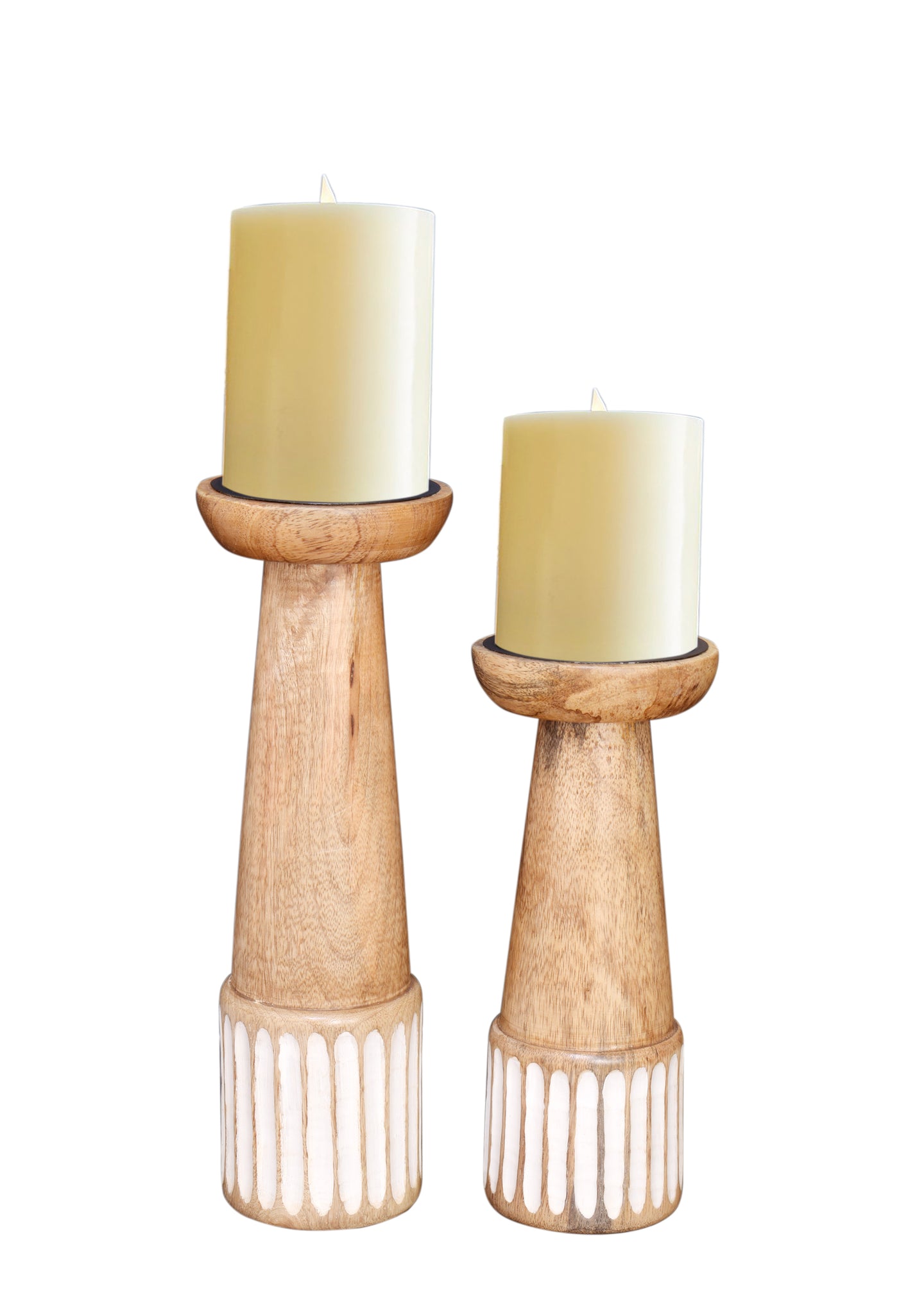 Wooden candle holder (Set of 2)
