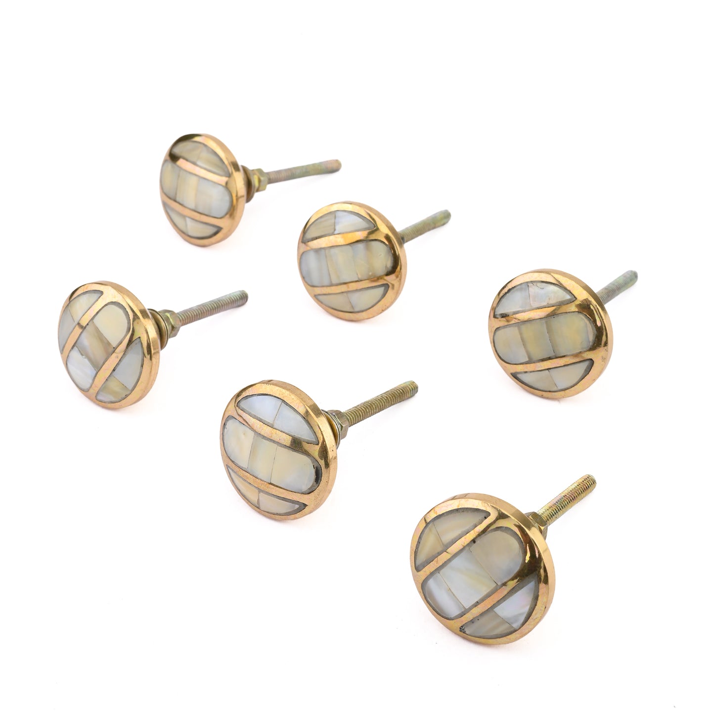 Set Of Six Marseille Mother of Pearl Knob