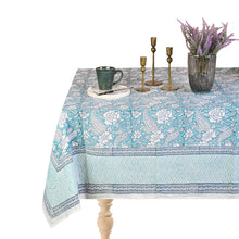 Load image into Gallery viewer, Zoe Cotton TableCloth Hand Blockprint

