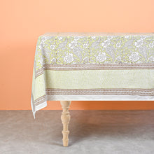 Load image into Gallery viewer, Iris Cotton TableCloth Hand Blockprint
