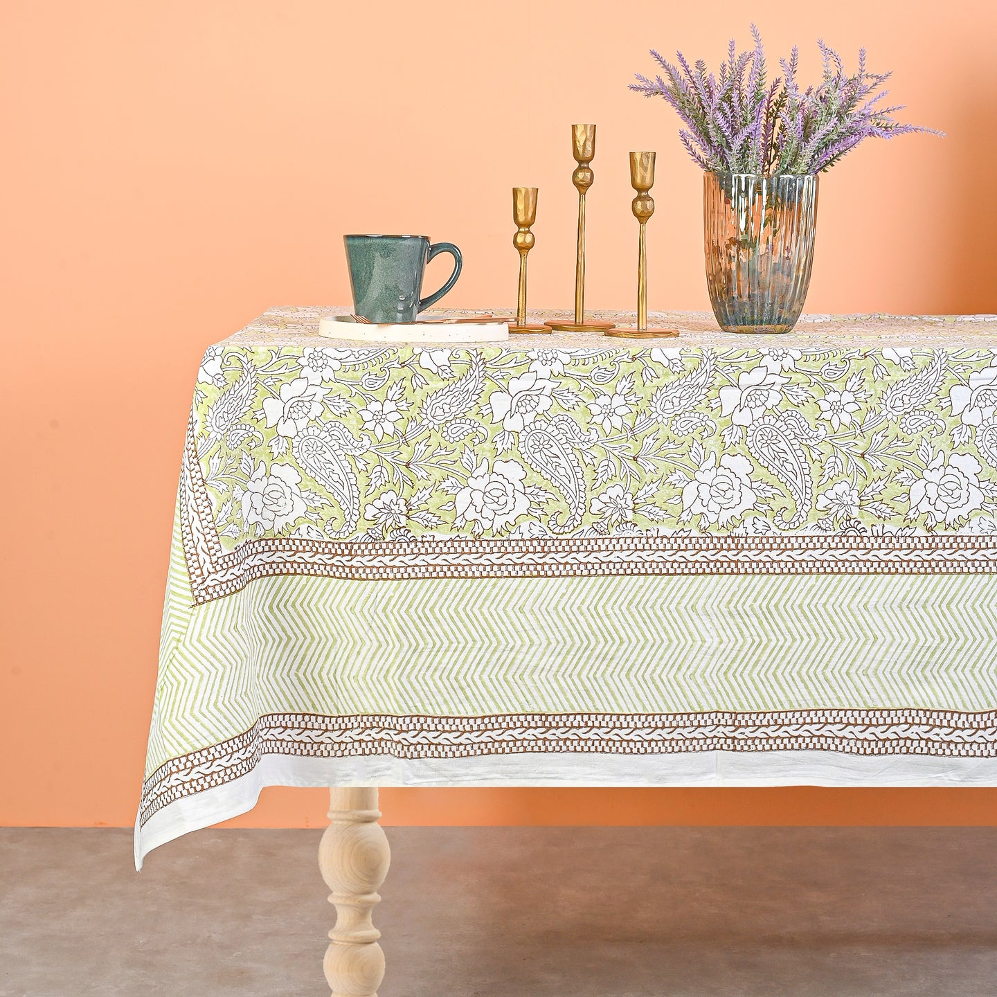 Iris Cotton TableCloth Hand Blockprint