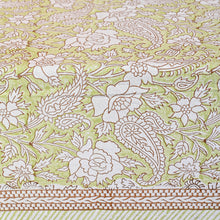 Load image into Gallery viewer, Iris Cotton TableCloth Hand Blockprint
