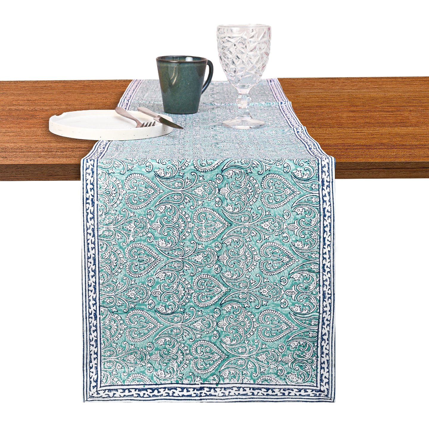 Adonis Cotton Table Runner Hand Blockprint