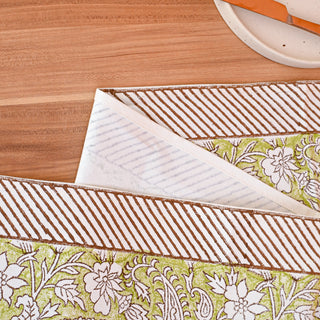 Iris Cotton Table Runner Hand Blockprint