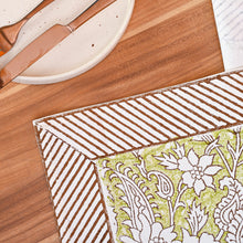 Load image into Gallery viewer, Iris Cotton Table Runner Hand Blockprint
