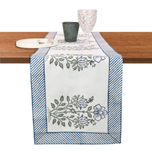 Load image into Gallery viewer, Chloe Cotton Table Runner Hand Blockprint
