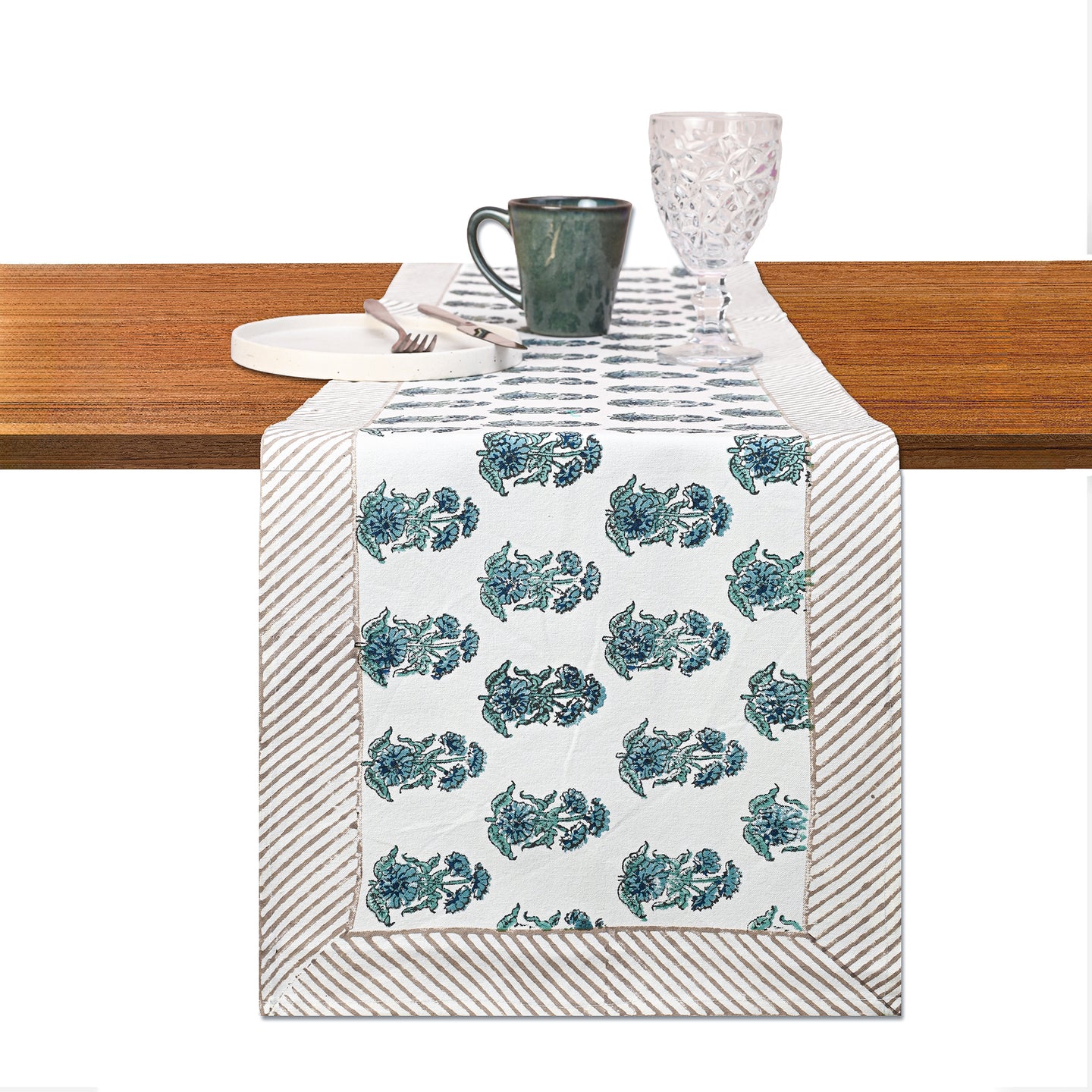 Eros Cotton Table Runner Hand Blockprint