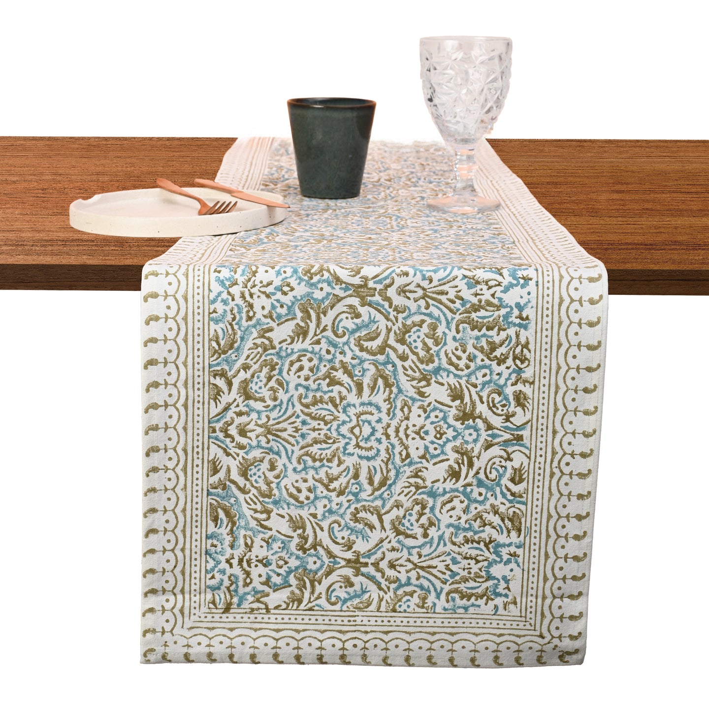 Athena Cotton Table Runner Hand Blockprint