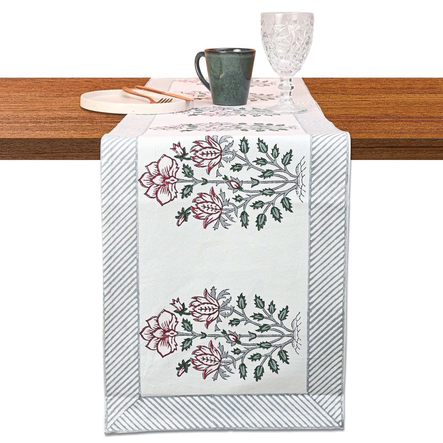 Agatha Cotton Table Runner Hand Blockprint