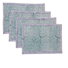 Load image into Gallery viewer, Adonis Cotton Placemat Set of 4 Hand Blockprint
