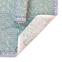 Load image into Gallery viewer, Adonis Cotton Placemat Set of 4 Hand Blockprint
