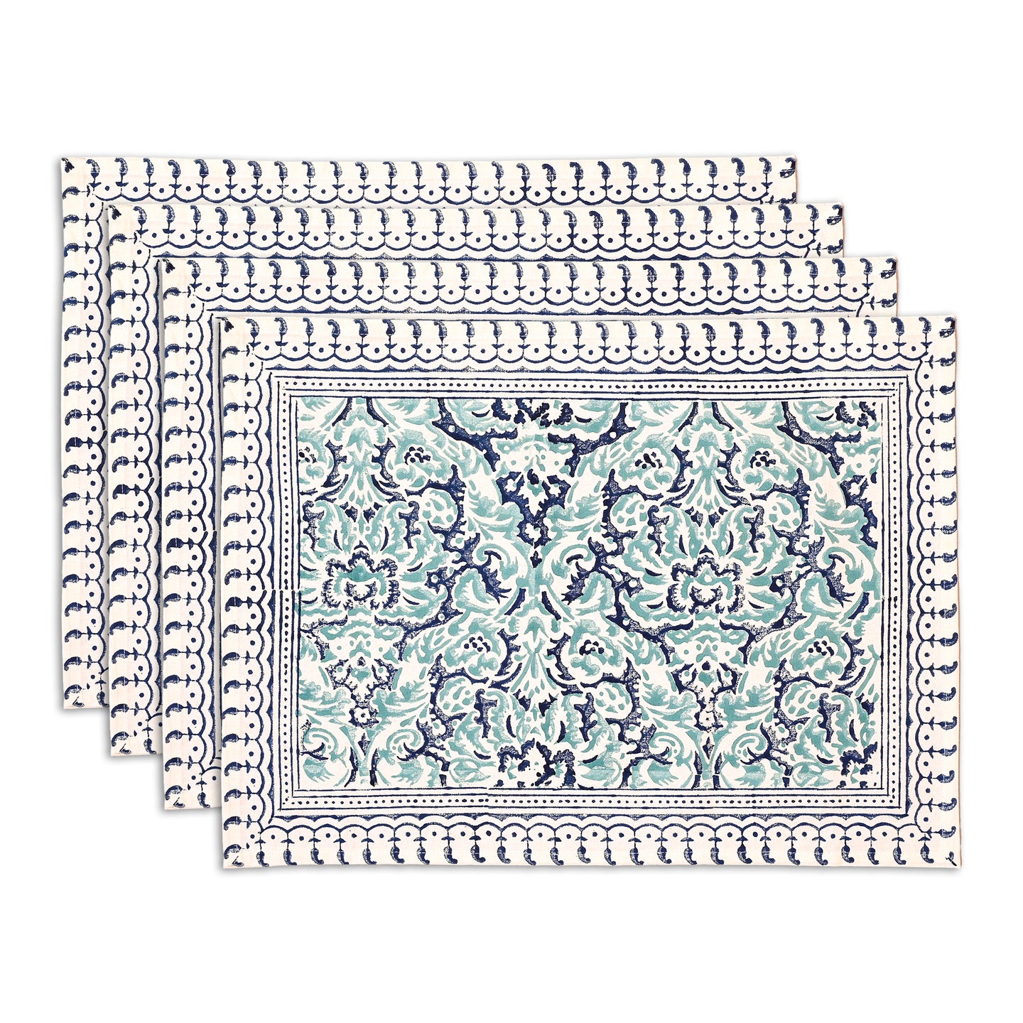 Atlas Cotton Placemat Set of 4 Hand Blockprint