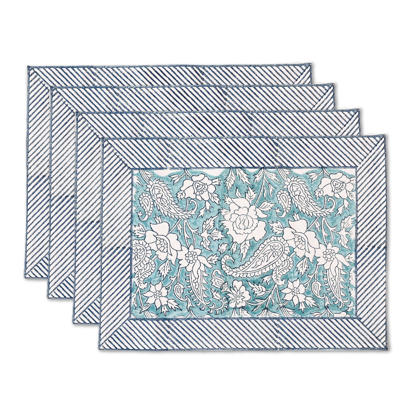 Zoe Cotton Placemat Set of 4 Hand Blockprint