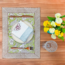 Load image into Gallery viewer, Iris Cotton Placemat Set of 4 Hand Blockprint
