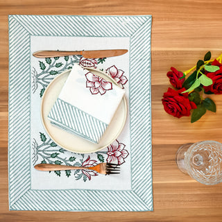 Agatha Cotton Placemat Set of 4 Hand Blockprint