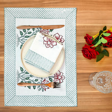 Load image into Gallery viewer, Agatha Cotton Placemat Set of 4 Hand Blockprint

