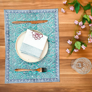 Adonis Cotton Placemat Set of 4 Hand Blockprint