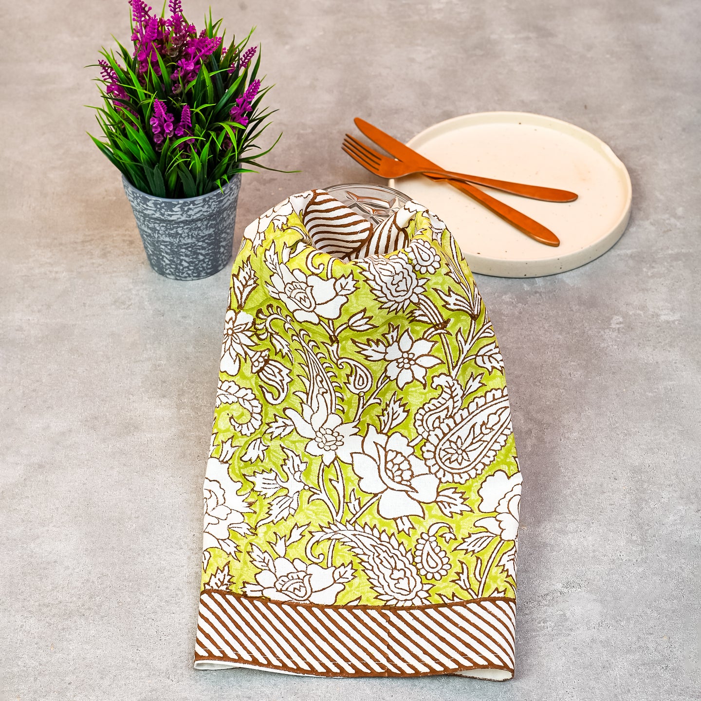 Iris Cotton Napkin Set of 4 Hand Blockprint