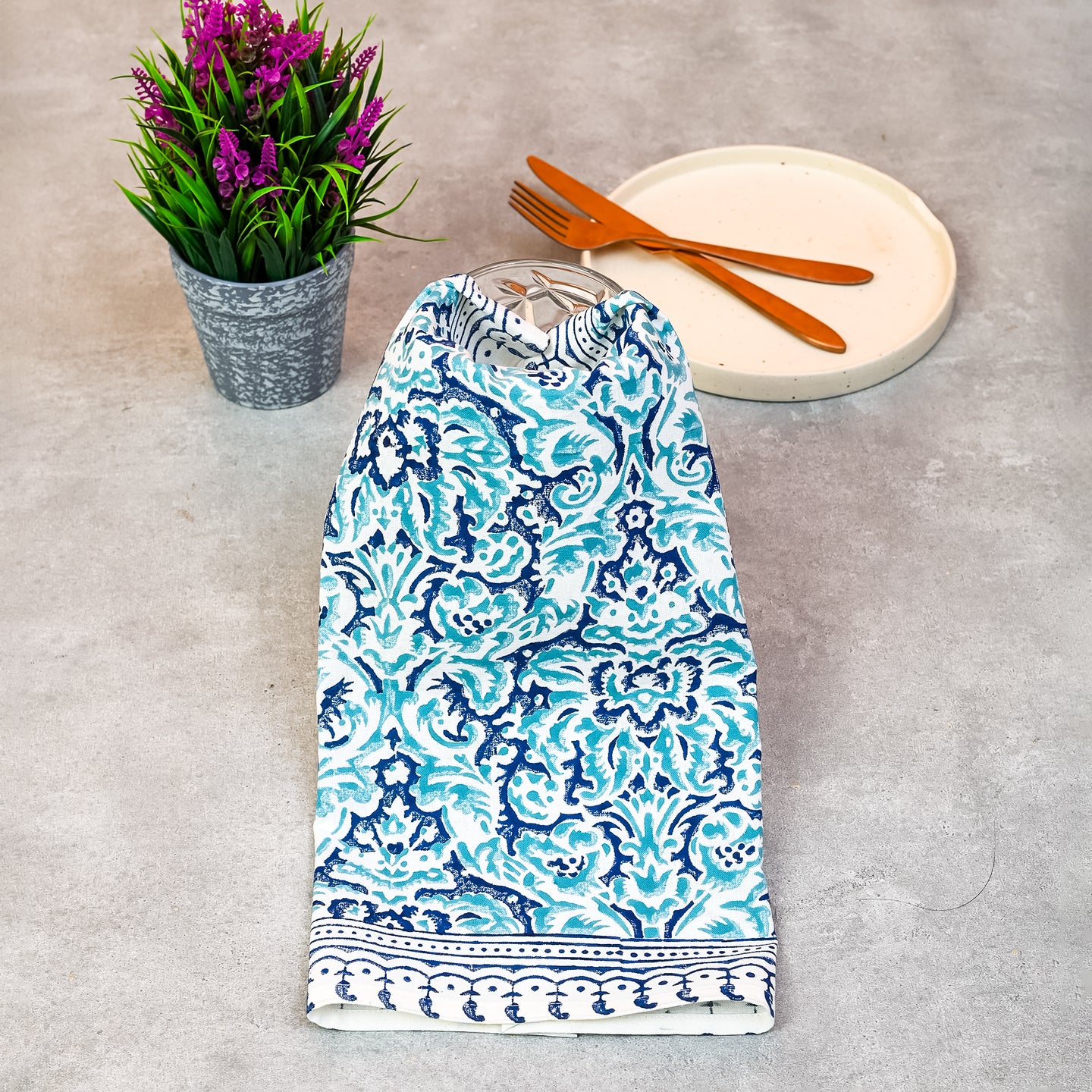 Atlas Cotton Napkin Set of 4 Hand Blockprint