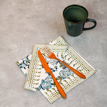 Load image into Gallery viewer, Acantha Cotton Napkin Set of 4 Hand Blockprint
