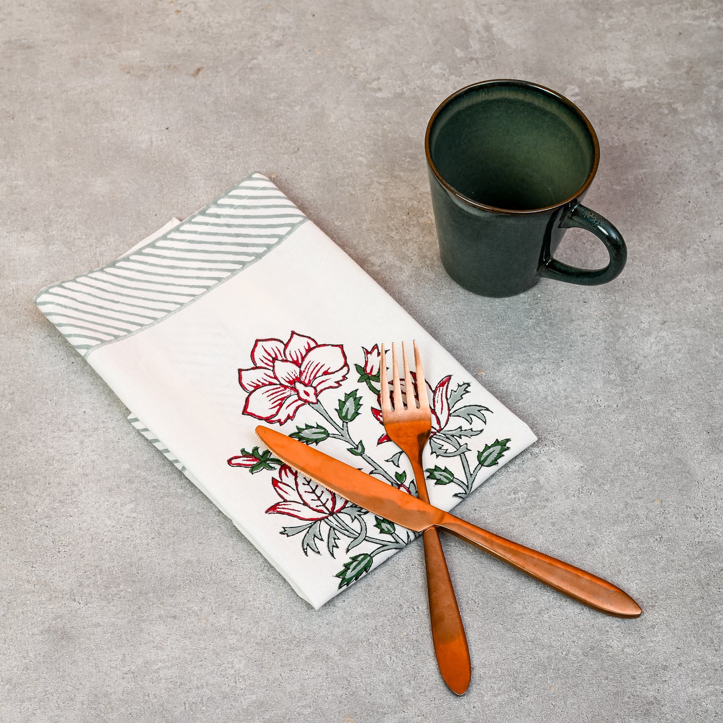 Agatha Cotton Napkin Set of 4 Hand Blockprint