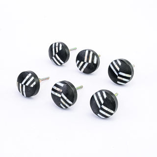 Set of 6 Renaksh Wooden Knob Mother of Pearl