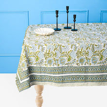 Load image into Gallery viewer, Daphne Cotton TableCloth Hand Blockprint
