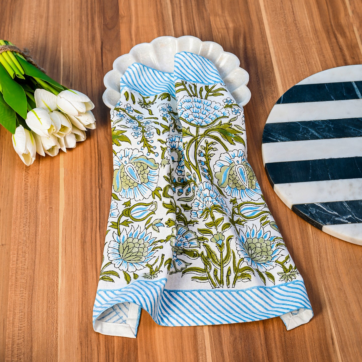 Daphne Cotton Napkin Set of 4 Hand Blockprint