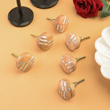 Cargar imagen en el visor de la galería, Set of 6 Renaksh Wooden Knob Mother of Pearl
