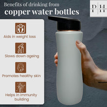 Carica l&#39;immagine nel visualizzatore di Gallery, Copper Sipper Bottle (Grey)
