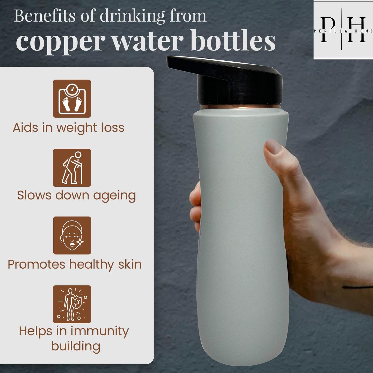 Copper Sipper Bottle (Grey)