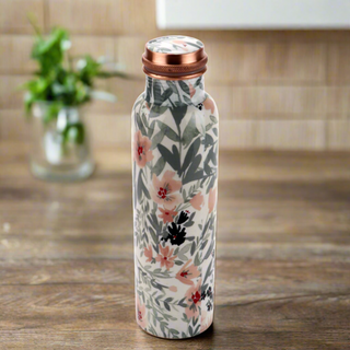 Grey Printed Copper Bottle (1L)