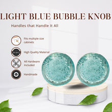 Load image into Gallery viewer, Aqua bubble glass knobs ( set of 6 )
