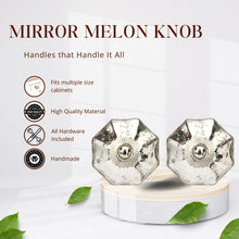 Load image into Gallery viewer, Set of six Silver Mirror Glass Knob
